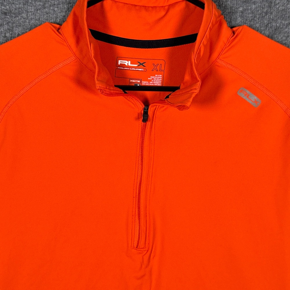 Ralph Lauren RLX Sweatshirt Mens XL Orange 1/4 Zip Performance Pullover Golf